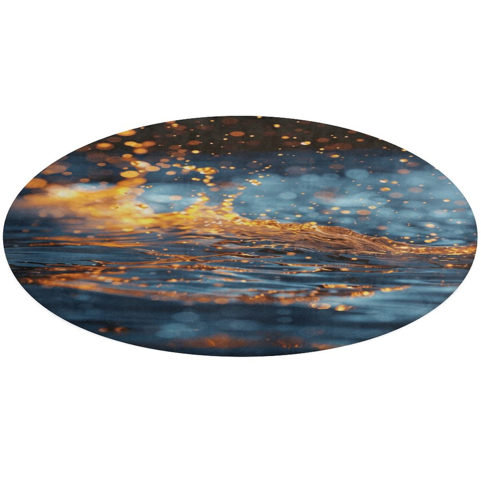 Water Splash Ripple Soft Bedroom Round Area Rug, Washable Cute Nursery ...