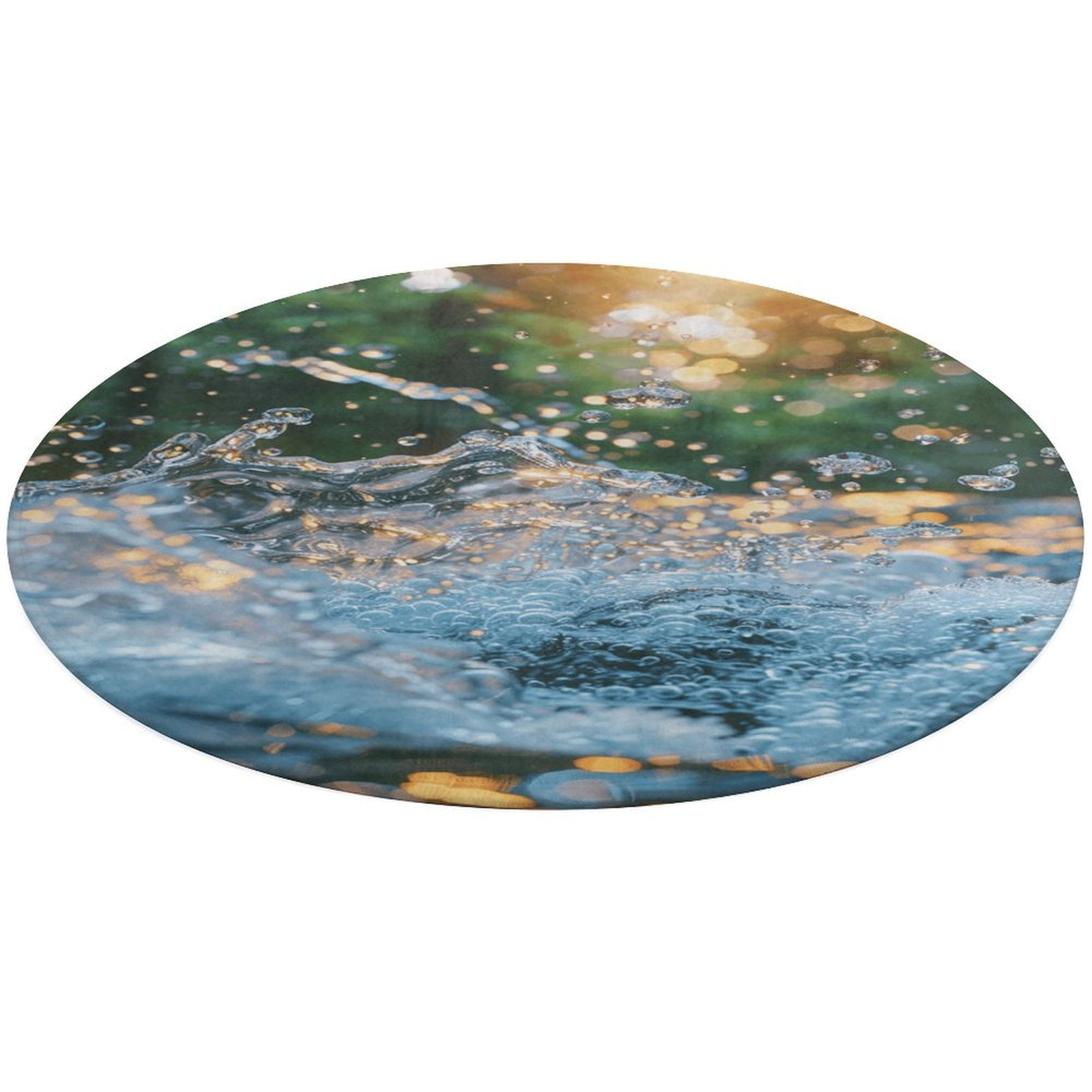 Water Splash Ripple Soft Bedroom Round Area Rug, Washable Cute Nursery ...