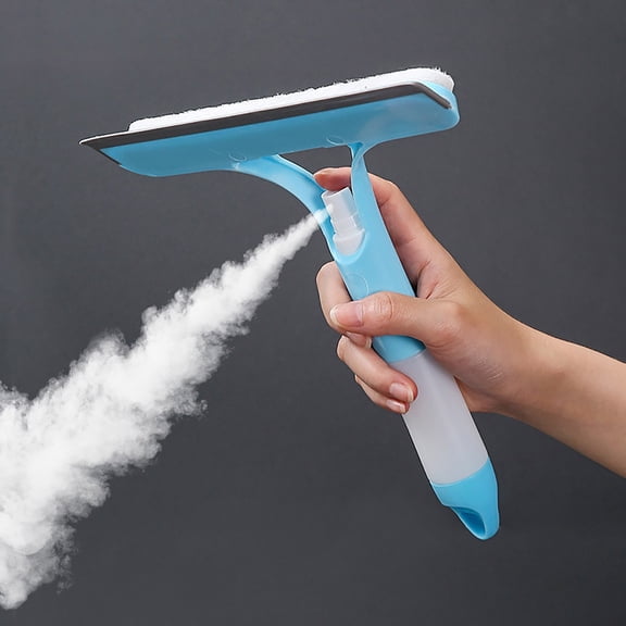 Jialinnn Plastic Soft Glue Water Spray Glass Scraper, Blue