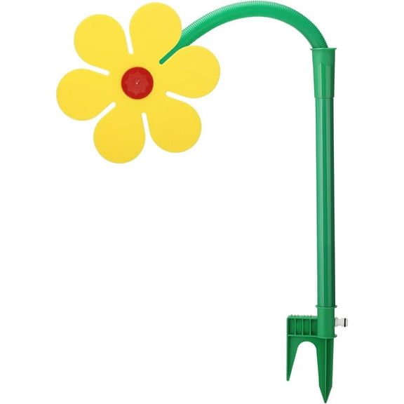 Water Sprinkler, Crazy Dancing Flower Water Sprinkler, 360 Degree Rotating Flower Shape Garden Water Sprinkler Funny Colorful Dancing Daisy Yard Sprinklers for Garden Lawn, Yellow