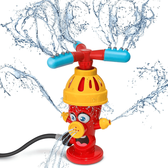 B-Qtech Water Sprinkler for Kids, 360° Spray Fire Hydrant Garden Water Toy for Yard Summer Play
