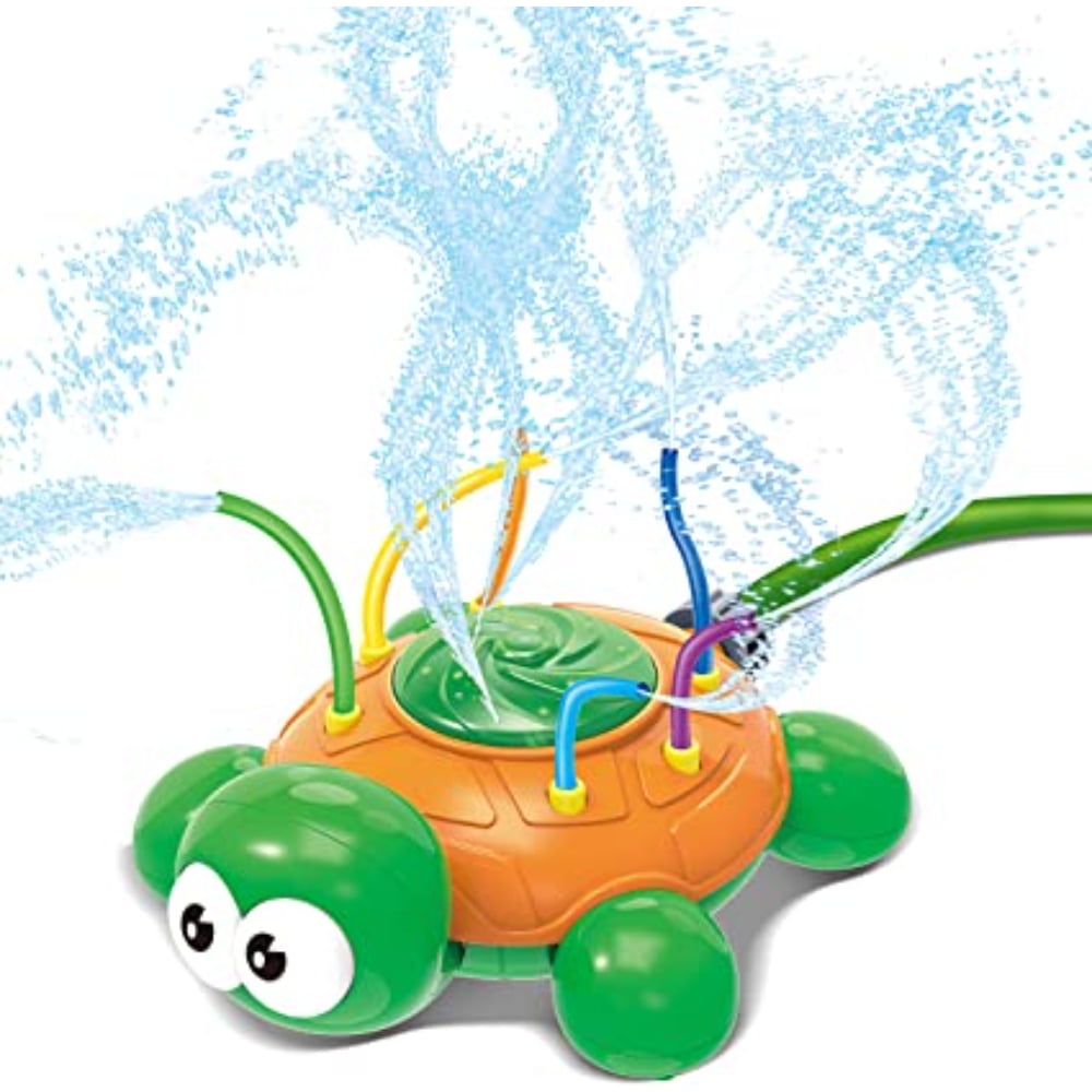 Water Sprinkler Toy for Kids, TurtleShaped Rotating Sprinkler Toy for