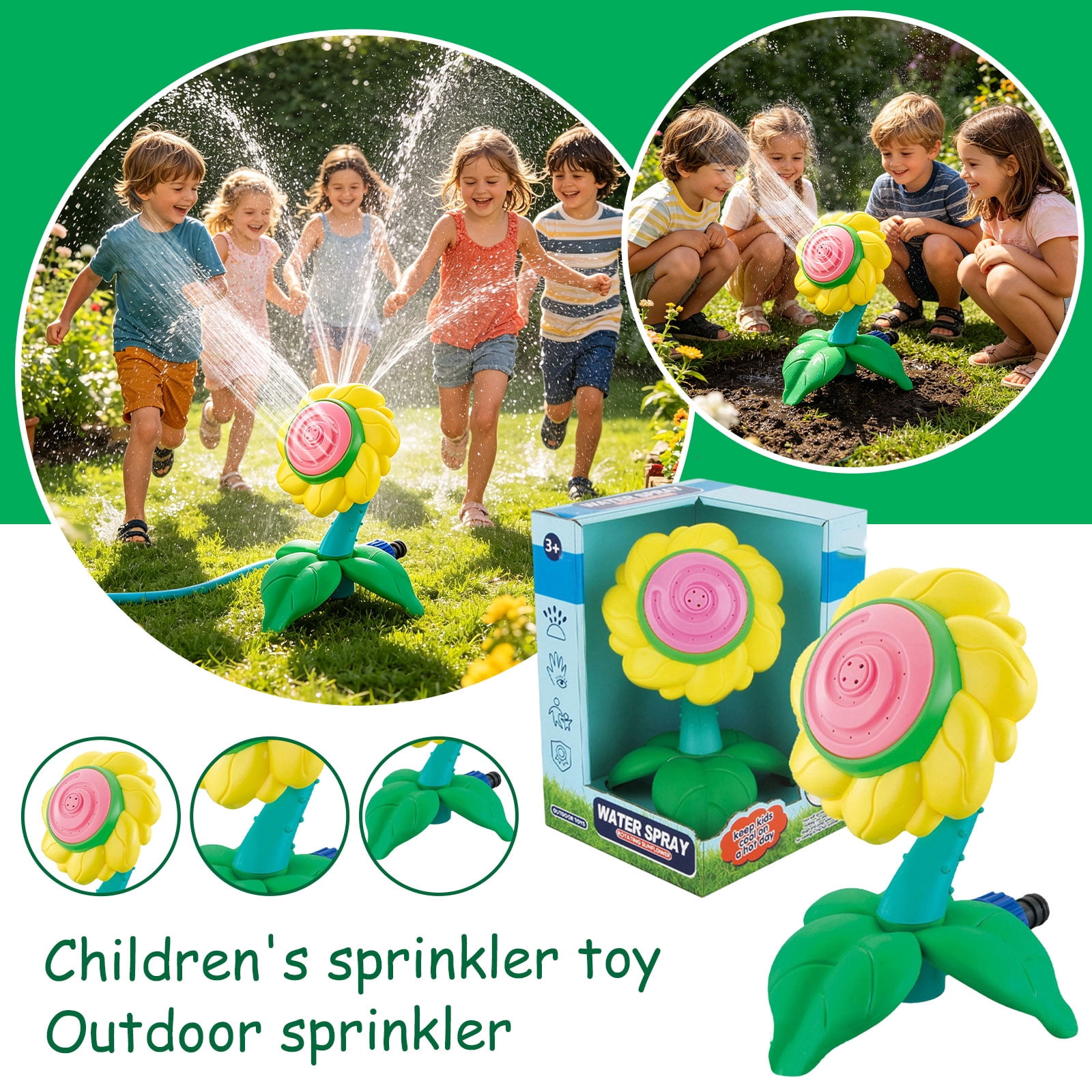 Water Sprinkler Toy for Outdoor Yard Lawn Games, Backyard Splash-Sprinkler for Boys Girls, Summer Water Toys for Family Play Park Grass Fun, as shown