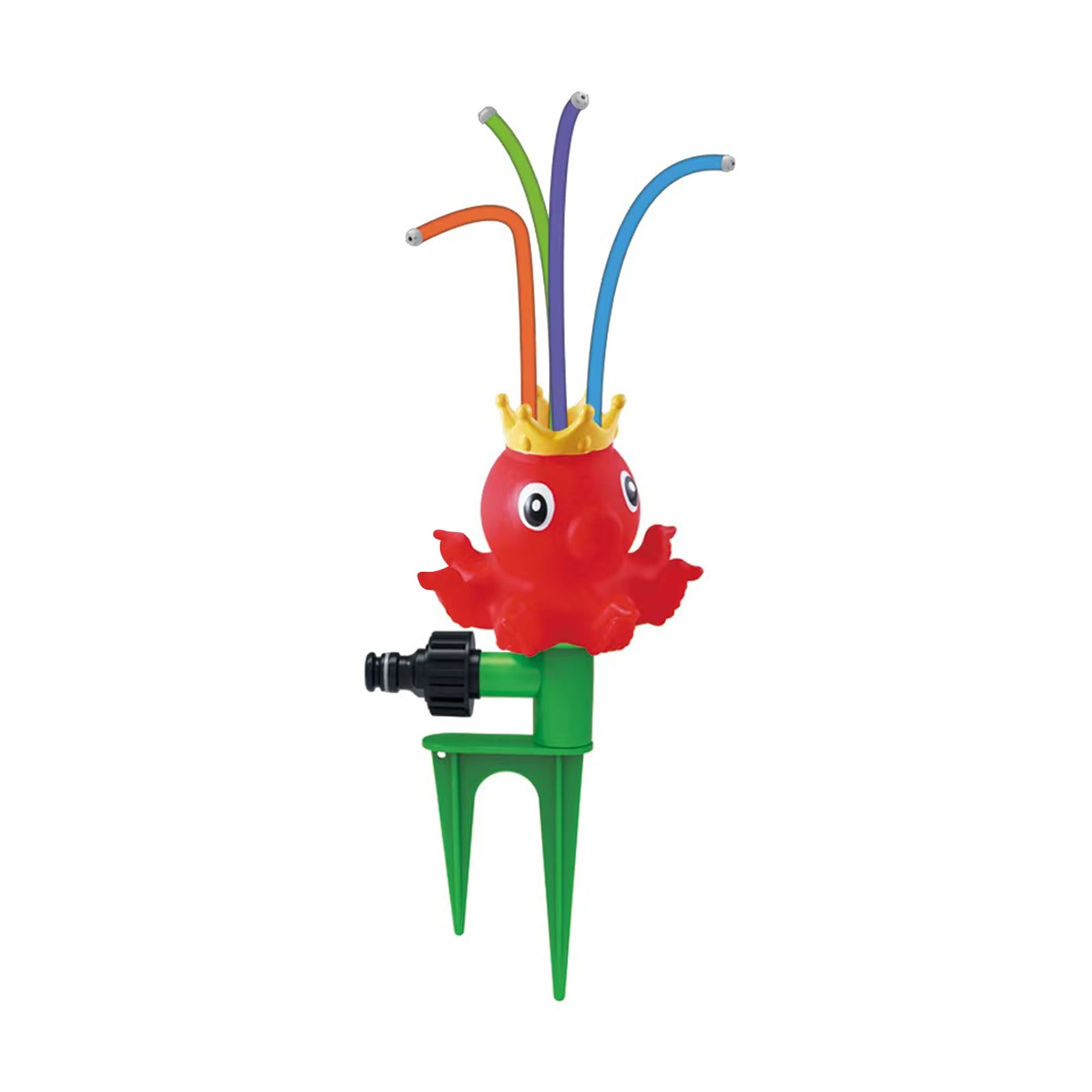Water Sprinkler for Lawn, Outdoor Water Play, 8 in Octopus Figure, Hose Attachment, Outdoor Water Toys, Lawn and Garden, Multicolor, 1 Pc