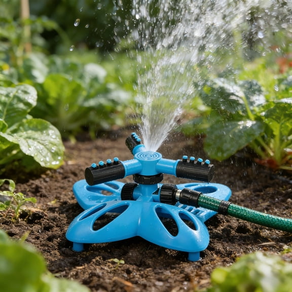 Water Sprinkler for Yard, 360 Auto Rotating with Adjustable Spray, Large Area Coverage for Irrigation