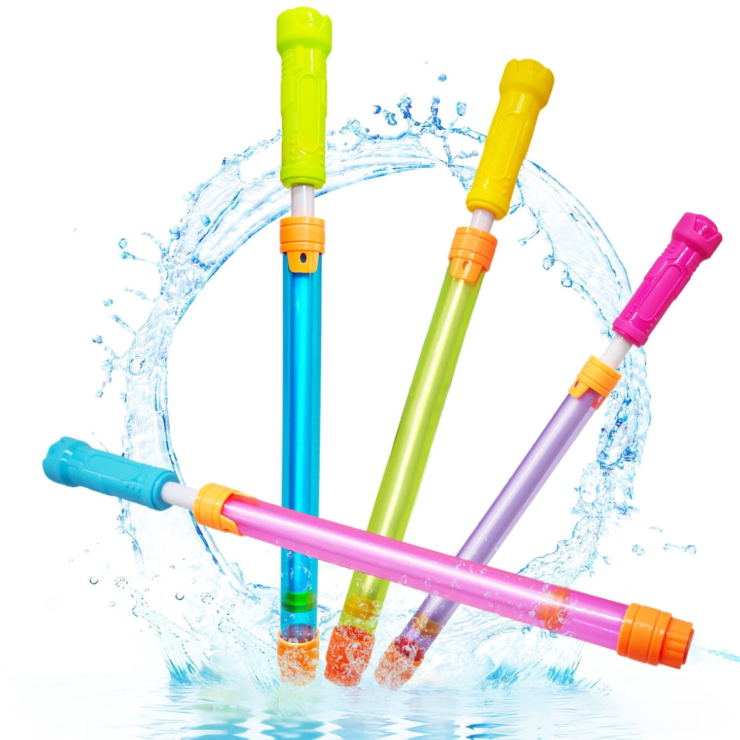Water Squirt Blaster 4Pack Summer Outdoor Pool Beach Play