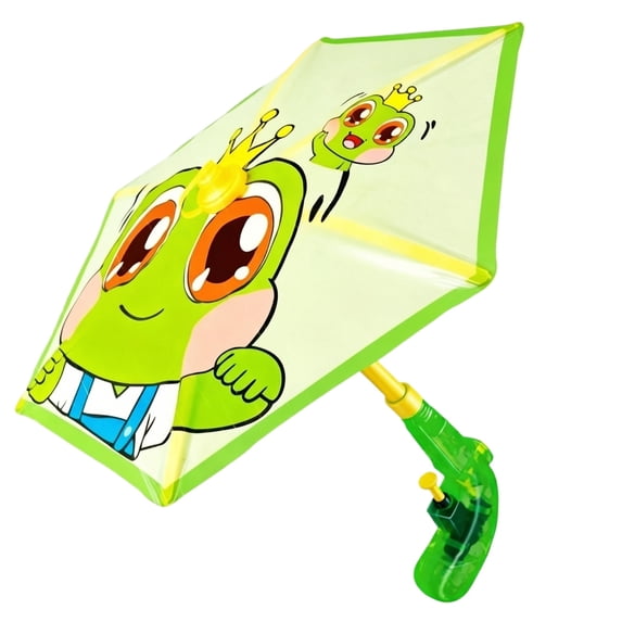 Water Squirt Gun, Green Little Frog Pattern Umbrella Squirt Gun, 1 Pack, Outdoor Water Toy For All Ages Summer Pool Beach Play