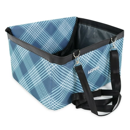 Water and Stain Proof Dog Car seats for Small Dogs - 15.75 x 12.6 x 9.85 Inches Dog Booster Seat with Removable, Adjustable Fastening Straps - Light Blue