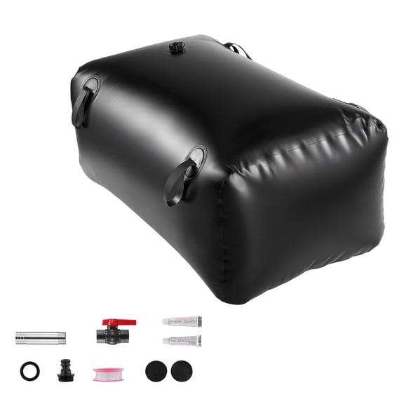 63.4Gal Collapsible Water Bladder, 1000D PVC, Leakproof, Black