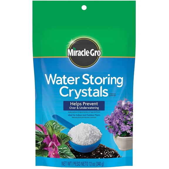Water Storing Crystals - Soil Moisture Retention Crystals for Indoor and Outdoor Plants - 12 oz.