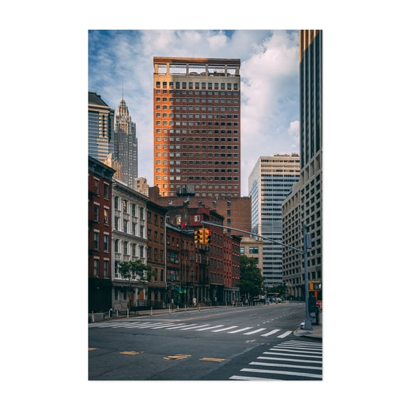 Water Street, Fidi 03 - Manhattan New York Photography Cityscape Architecture Street Photography Skyline Vintage Travel Poster Unframed Wall Art Print 32 x 48 inches