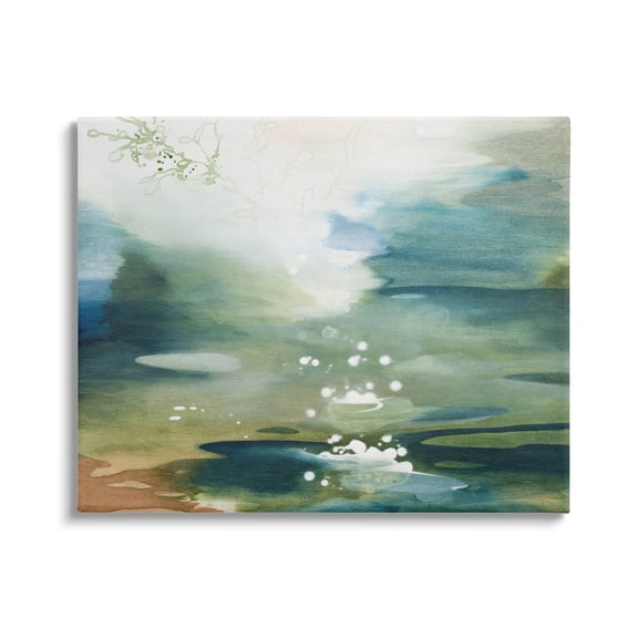 Water Surface Landscape Bubbles Abstract Painting Gallery Wrapped Canvas Print Wall Art