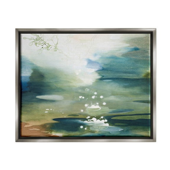 Water Surface Landscape Bubbles Abstract Painting Luster Gray Framed Art Print Wall Art