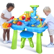 Water Table Beach Summer Sensory Play with Dolphin Water Wheel Molds Bucket Shovel for Toddlers