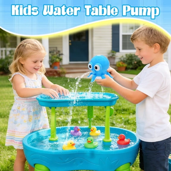 Water Table Pump for Kids, Octopus Continuous Flow Outdoor Water Pump