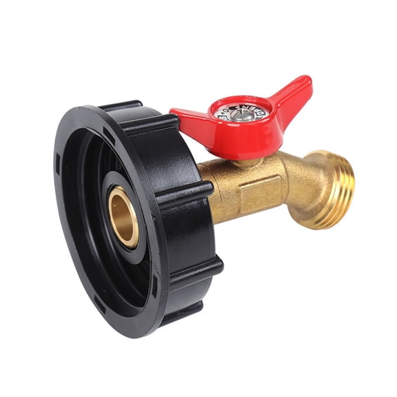 Water Tank Adapter,Coarse Thread + Garden Hose Faucet Valve,Garden Hose Connection Tools,3/4 Brass Water Spigot Ball Valve,Hose Connector Garden Faucet,Replace Valve Parts,(Red,2.36x3.54 in)