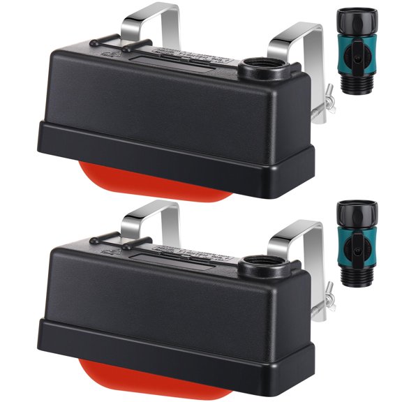 Water Tank Float Valve Kit with 3/4" Hose Connectors 2 Set