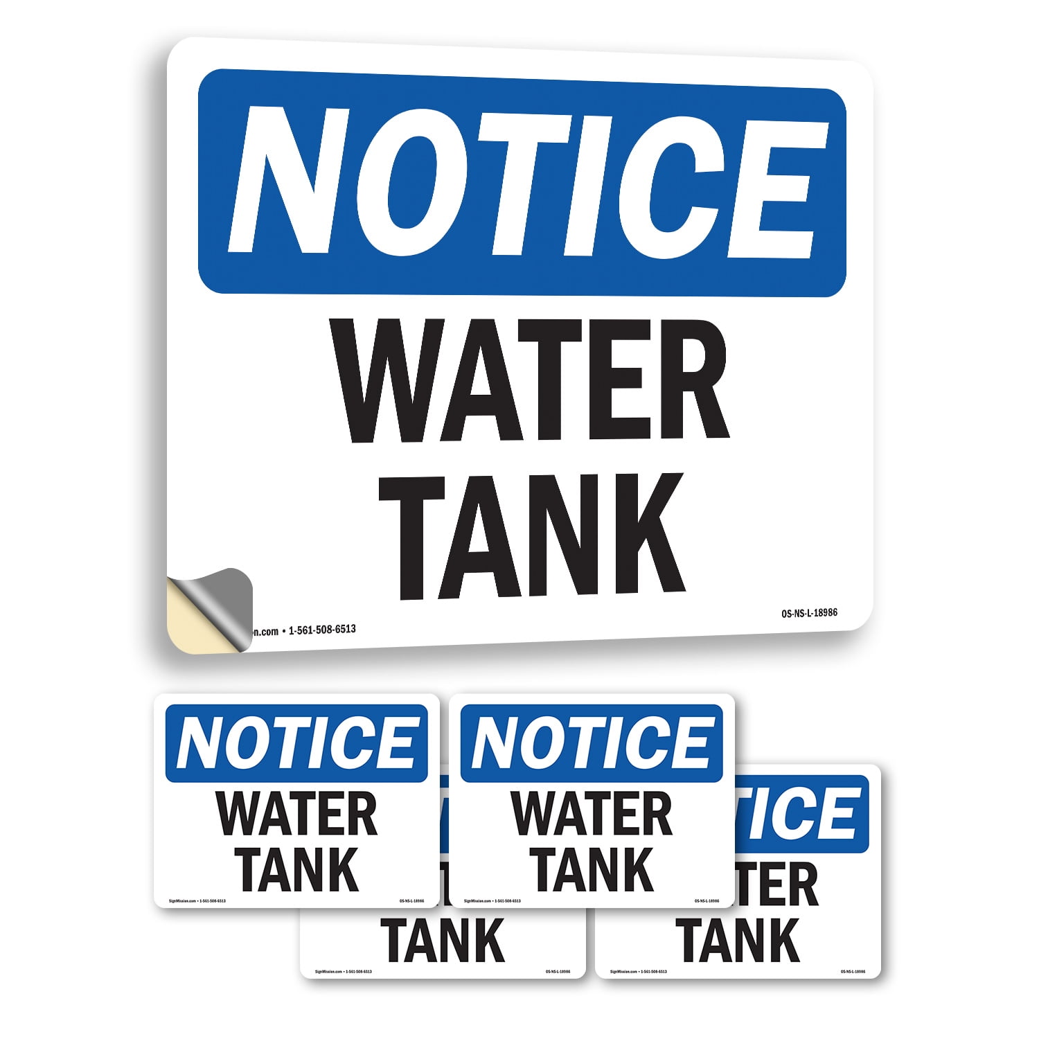 Water Tank OSHA Notice Vinyl Decal Label 7 Inch x 5 Inch - 5 Pack ...