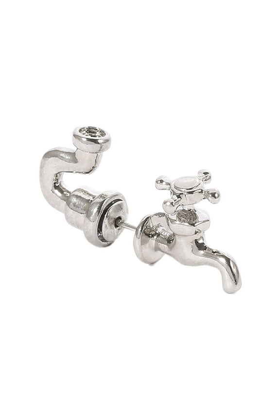 Water Tap Earrings Punk Faucet Weird Earrings for Women Men Piercing Ear Jewelry Novelty Funny Earrings
