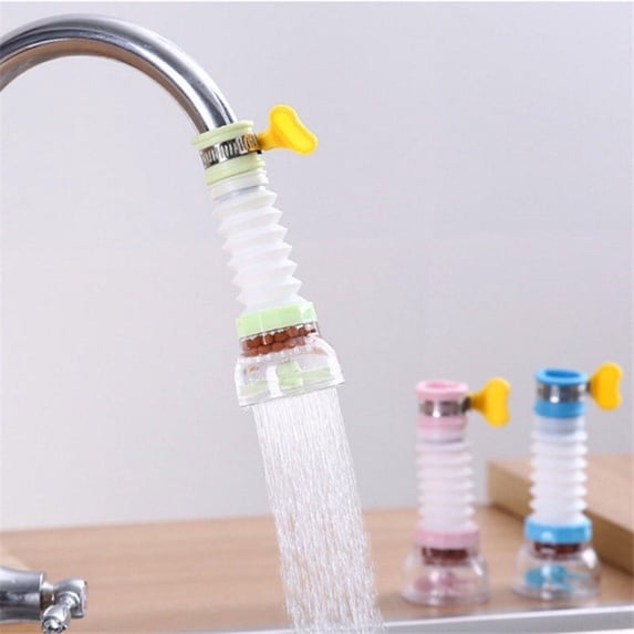 Water Tap Extender 360-Degree Rotatable Food Grade Plastic Faucet Filter Spray Head Extender Replacement Part Kitchen Supplies