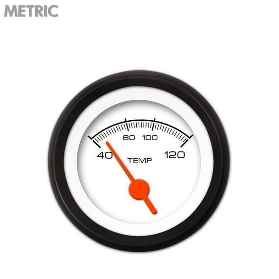 Water Temp Ga. - Metric Comp Wht, Or Vintage Nedl, Black Trm Rings~Style Kit DIY