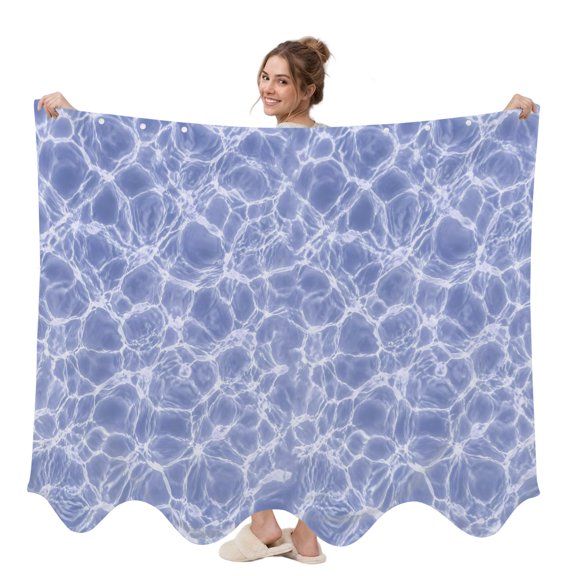 Water Texture Wearable Blanket, Summer Coastal Purple Sparkling Sun Rippled Waves Plush Thick Cozy Flannel Oversized Adult Throw Body Wearable Blankets with Pocket Gifts for Women Men 58x64in