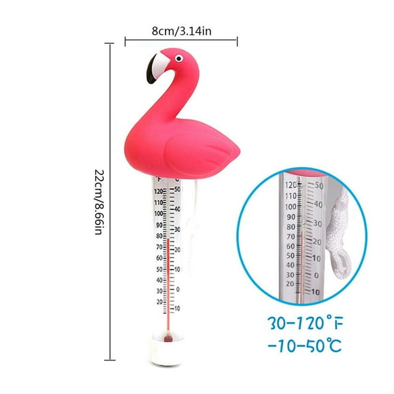 Water Thermometer Flamingo Floating Durable Swimming Pool Thermometer Cartoon Pond Temperature Monitor