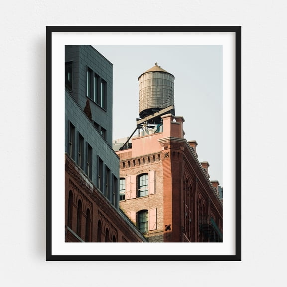 Water Tower, Soho - Manhattan New York Photography Architecture Cityscape Vintage Street Photography Industrial Black Framed Wall Art Print 12 x 16 inches