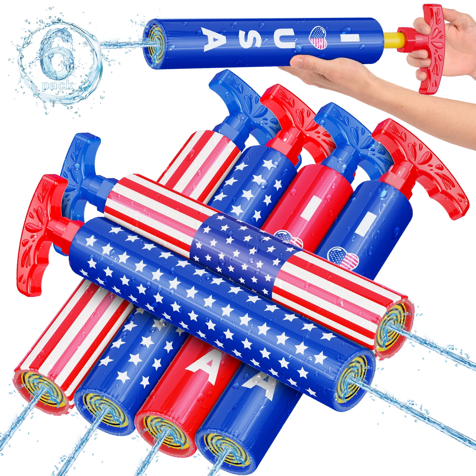 Water Toys - 2026 New  Water Soaker Toy Squirt Water Soaker, Outdoor Water Spray Sprinkler, Swimming Beach Garden Game Toys for Boys and Girls (6 PCS)