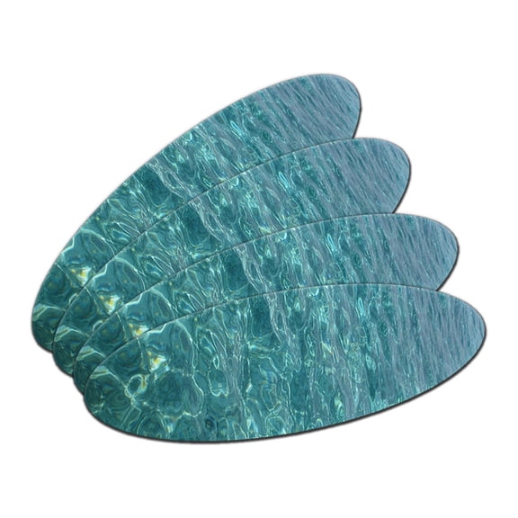 Water - Tropical Beach Ocean Waves Oval Nail File Emery Board 4 Pack