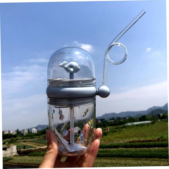 Water Tumbler With Whale Pattern, 260ml Leakproof Reusable Straw Cup For Outdoor Gathering, Beach And Campus Daily Use Sippy Cup