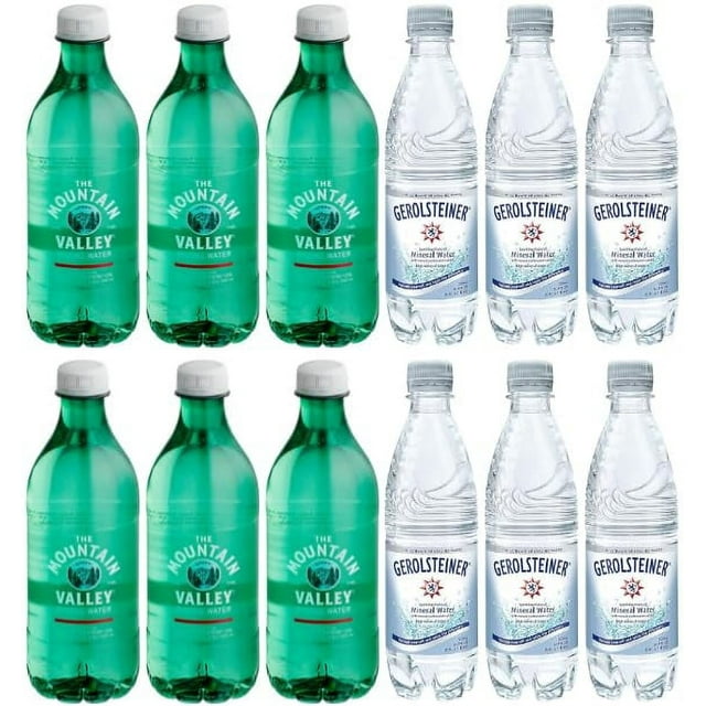 Water Variety, Pack of 12, 6 Mountain Valley Spring (16.9 Oz) + 6