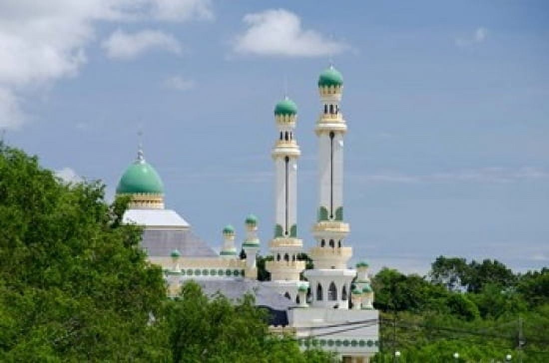 Water Village Mosque Bandar Seri Begawan Darussalam Brunei Borneo Canvas Art - Cindy Miller Hopkins DanitaDelimont (16 x 11)