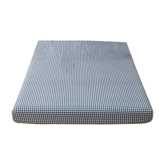 Water Wash Cotton Linen Mattress Cover Non Slip Full Coverage Soft Breathable Elastic Corners Easy Care For Multiple Bed Types,Blue