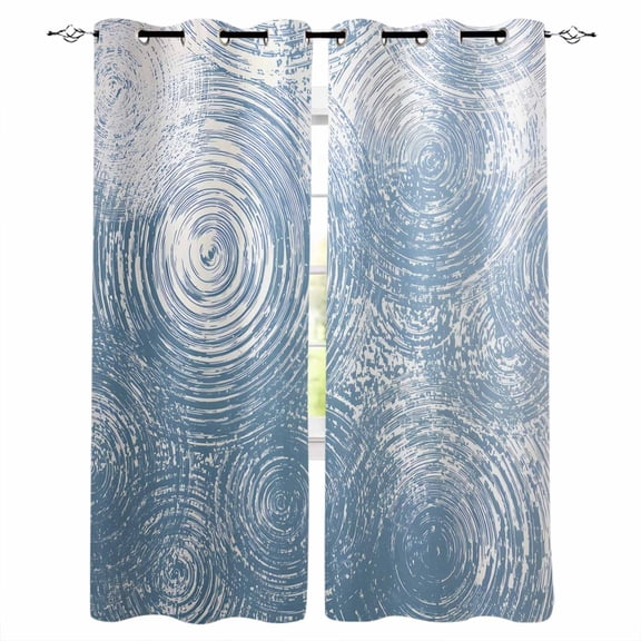 Water Wave Blue Black Out Curtains 63 Inch Long, Room Darkening Draperies Curtains Panels, Abstract Art Minimalist Thermal Insulated Curtain for Bedroom Living Room 52"x63" 2 Panels