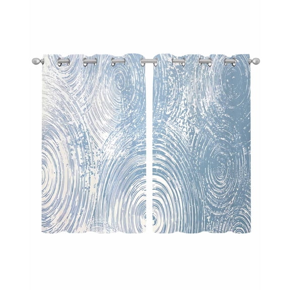 Water Wave Blue Sheer Curtains 45 Inch Length 2 Panels Set for Living Room/Bedroom, Abstract Art Minimalist Kitchen Curtains with Grommet Semi-Sheer Curtains Drapes Voile Window Treatments 42"x45"x2
