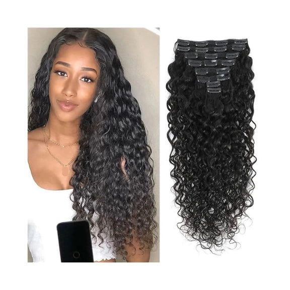 Water Wave Curly Clip ins Human Hair Extension 120G 160G/Set Brazilian Virgin Hair Clip Ins Extension