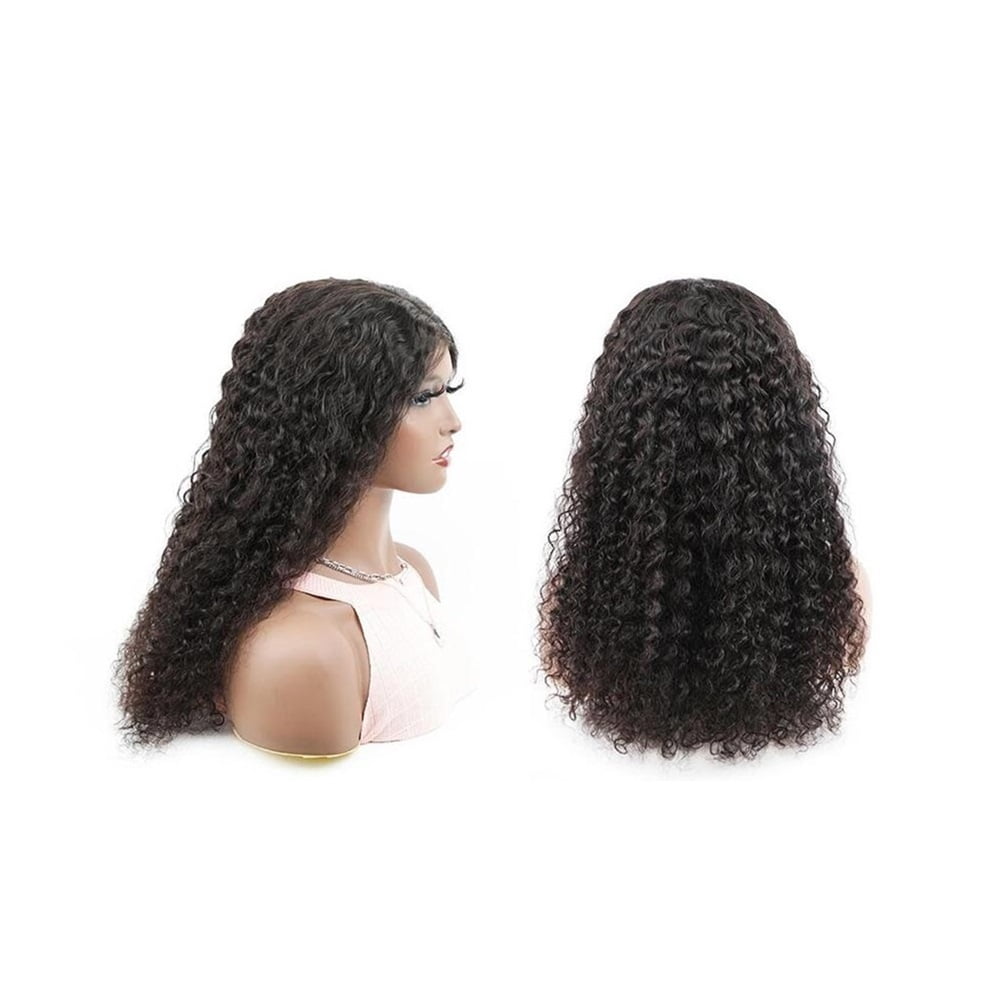 Water Wave Glueless Wig 180% Density Pre-Plucked Curly Human Hair Wigs for Women