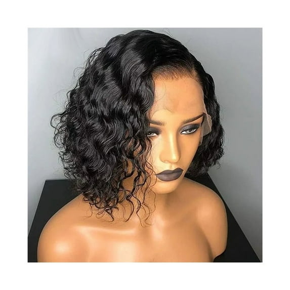 Water Wave Lace Closure Wigs Human Hair for Women Hair Pre Plucked Pre Cut Curly Bob Wigs