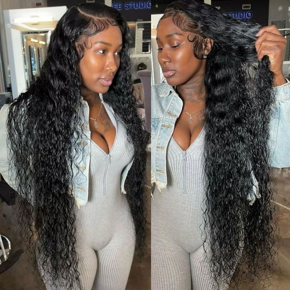 Water Wave Lace Front Wig JOFMWIX 13x4 Deep Wave Lace Frontal Wig Brazilian Human Hair Lace Closure Wig Natural Looking Soft Touch Washable Versatile Stylish for Women