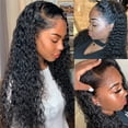 thumbnail image 1 of Water Wave Lace Front Wigs Human Hair 13X4 Lace Frontal Wig Pre Plucked With Baby Hair 180% Density Brazilian Virgin Human Hair Curly Wigs for Black Women Wet and Wavy Human Hair Wigs（22 Inch）, 1 of 6
