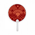 thumbnail image 1 of Water Wave Pattern Chinese Japanese Style Asia Plastic Round Handheld Fan Decorations Craft, 1 of 2