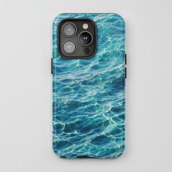 Water Waves For All iPhone Series Protective Phone Case Ocean Nature Blue Aqua