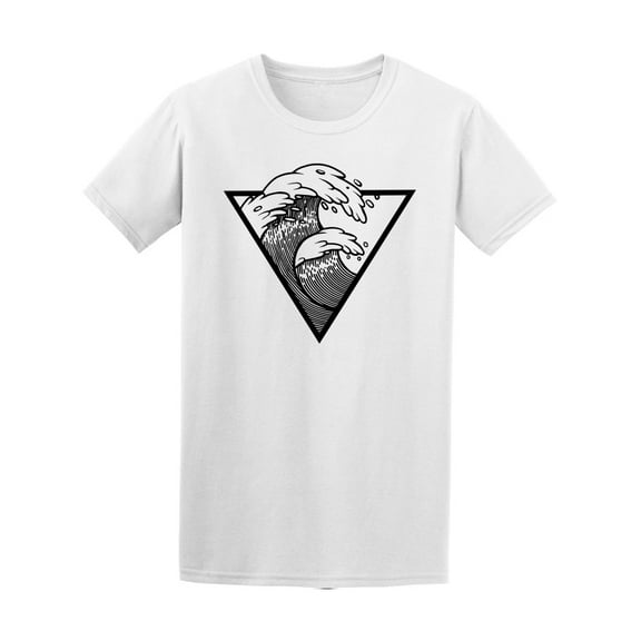 Water Waves Triangle Frame T-Shirt Men -Image by Shutterstock, Male Small