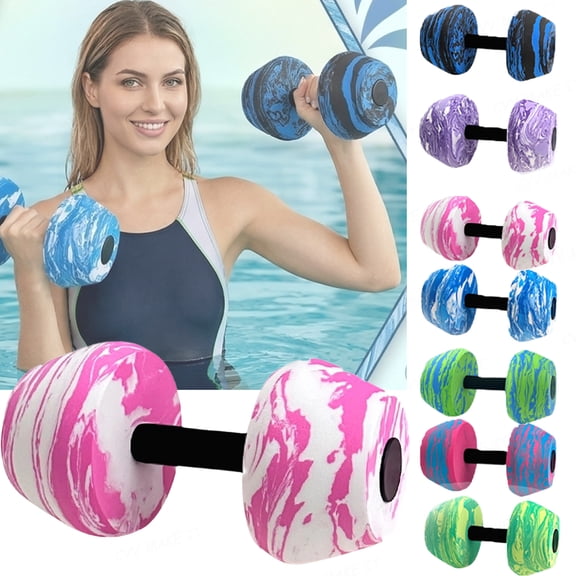 Water Weights for Pool Aquatic Dumbbells for Water Resistance Training High-Density EVA Foam Non-Slip Grip Ideal for Seniors Rehab Pool Fitness,Pink