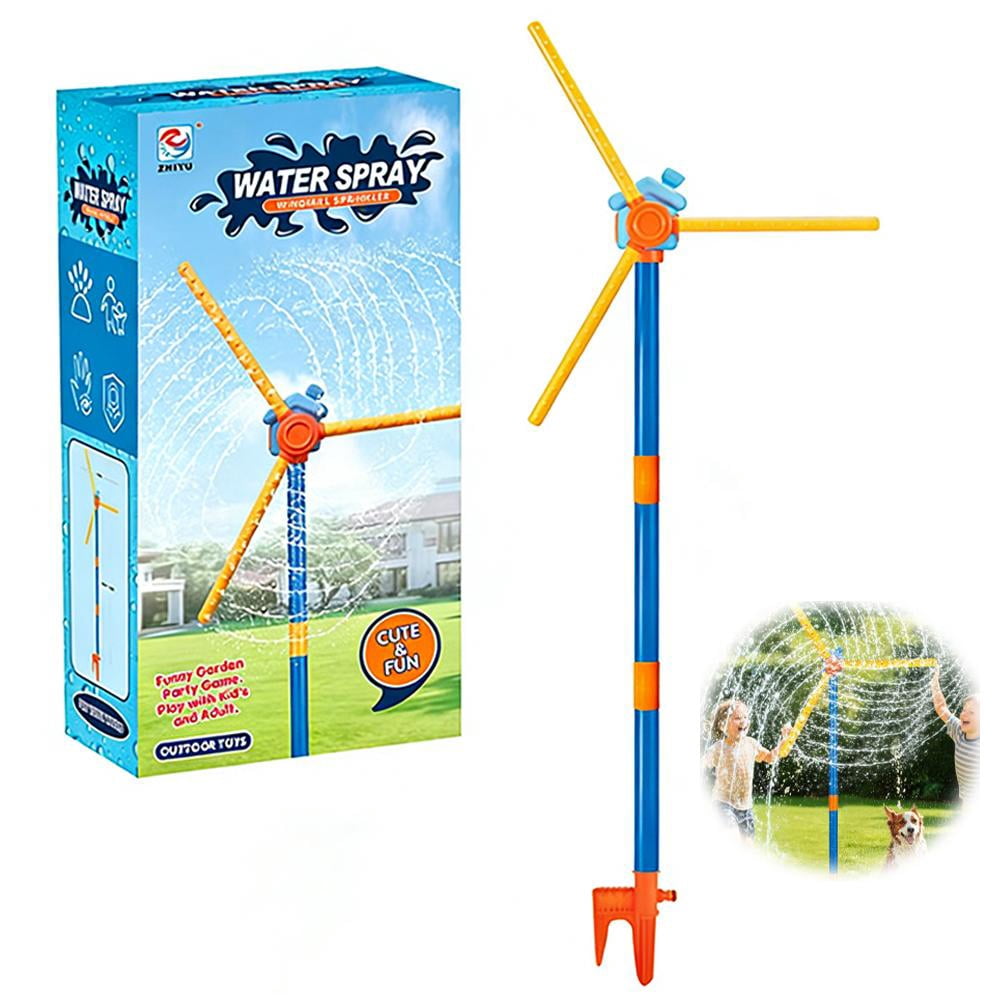 Water Windmill, Windmill Water Sprinkler, 2026 New 360 Water Toy with 3 Blades & Nozzles, Automatic Rotating Water Toys, Water Sprinkler Outdoor Yard Toy for Boys Girls Dogs