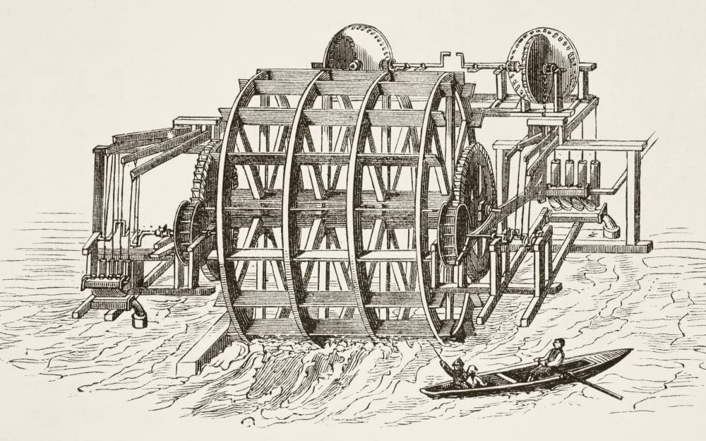 The Water-Works Of London Bridge First Erected In 1582 From The National And Domestic History Of England By William Aubrey Published London Circa 1890 Canvas Art - Ken Welsh Design Pics (18 x 11)