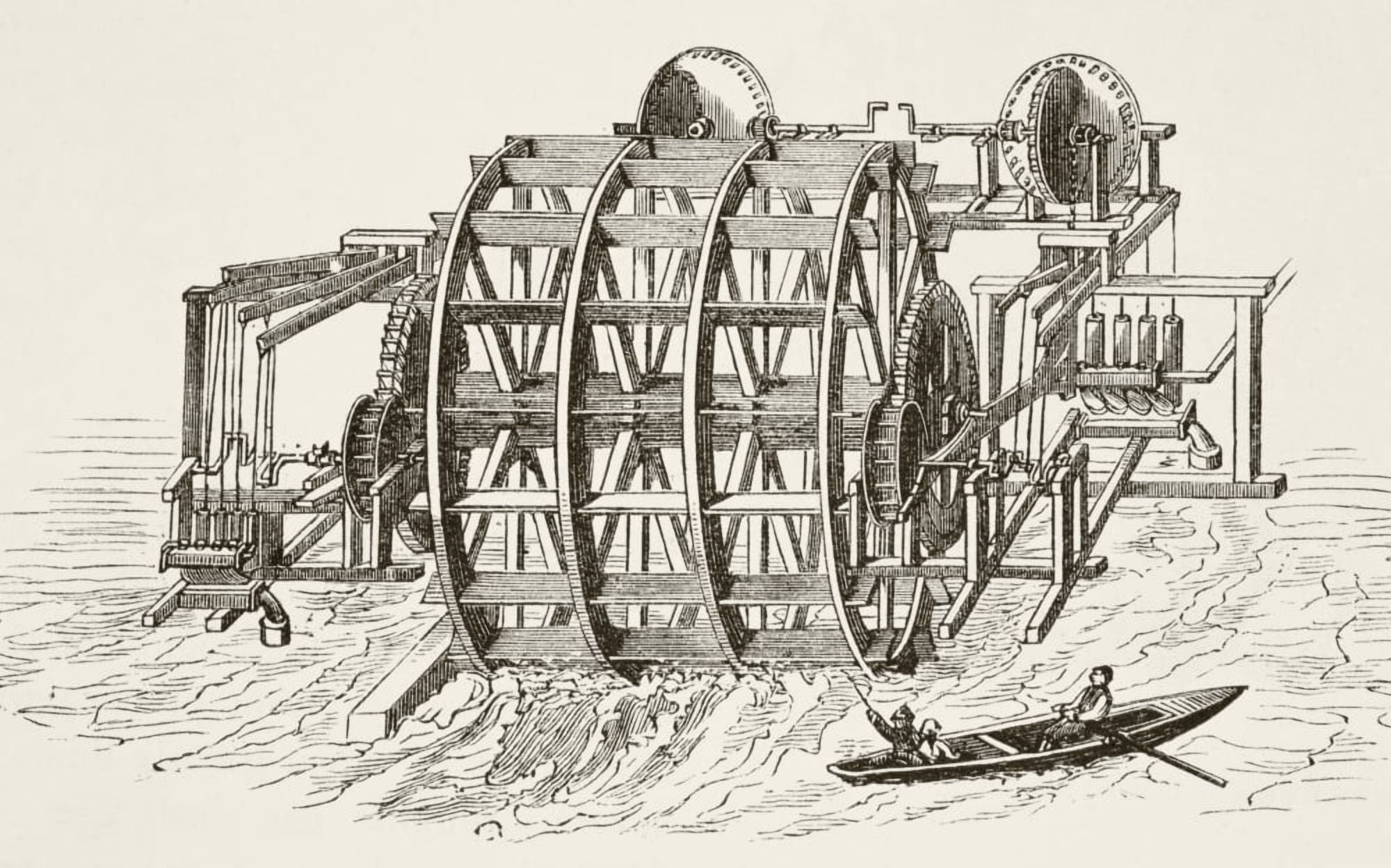 The Water-Works Of London Bridge First Erected In 1582 From The National And Domestic History Of England By William Aubrey Published London Circa 1890 Canvas Art - Ken Welsh Design Pics (36 x 22)