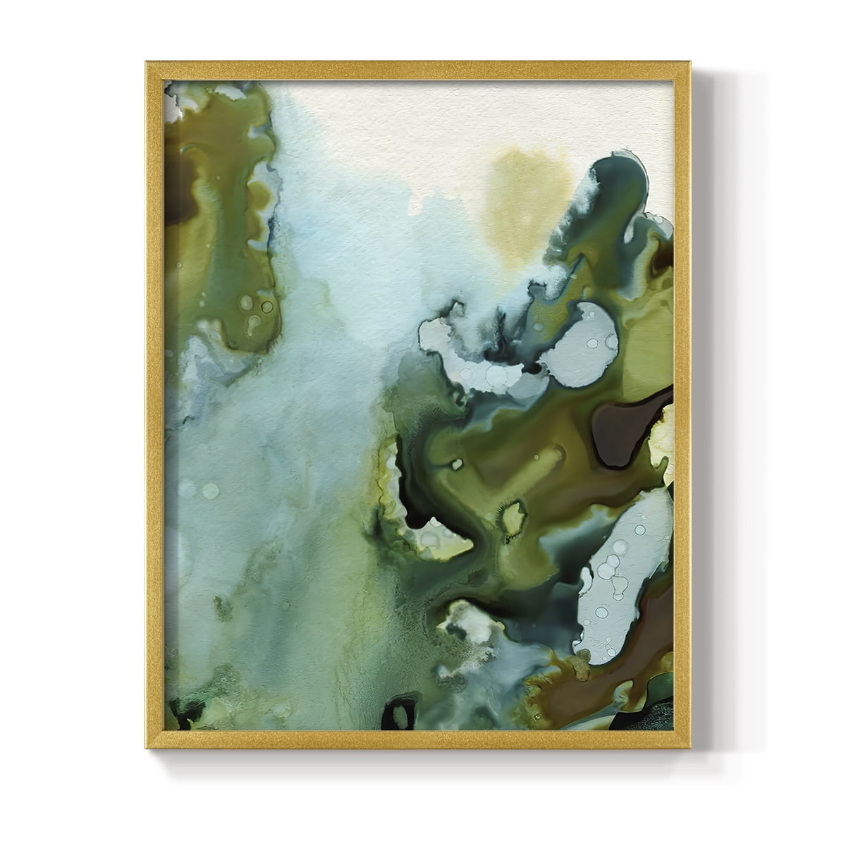 Water and Earth I Framed Print in Gold Solid Wood 11 x 14 Framed Print