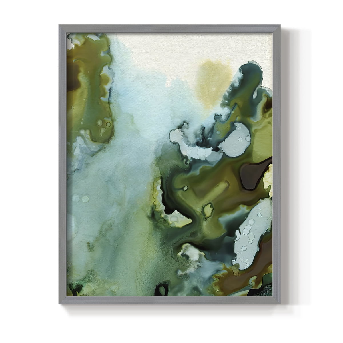 Water and Earth I Framed Print in Gray Solid Wood 22 x 28 Framed Print
